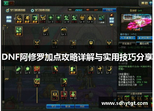 DNF阿修罗加点攻略详解与实用技巧分享